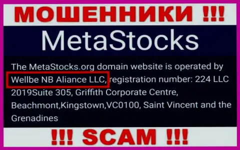 Юридическое лицо организации MetaStocks - это Веллбе НБ Алиансе ЛЛК, инфа взята с официального интернет-ресурса