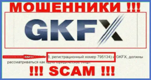 Номер регистрации очередных мошенников всемирной сети internet организации GKFXECN Com: 795134