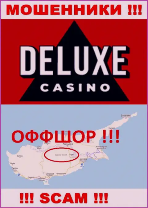 Deluxe Casino - это незаконно действующая организация, зарегистрированная в офшоре на территории Cyprus
