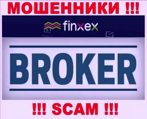 Finxex - ВОРЮГИ, вид деятельности которых - Брокер