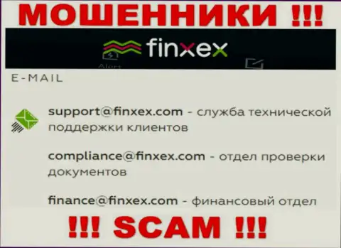 В разделе контактной инфы internet-мошенников Finxex Com, представлен вот этот е-мейл для связи