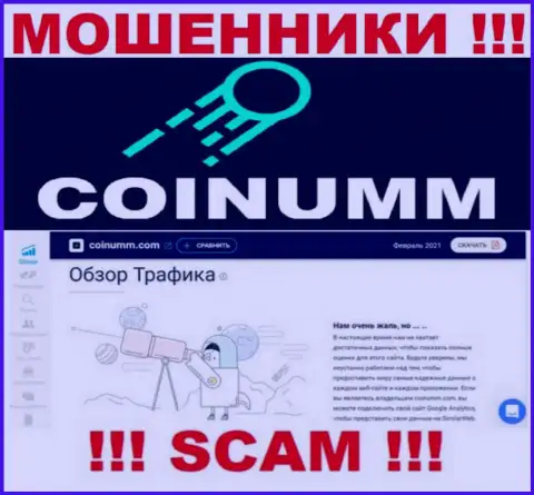 Сведений об мошенниках Coinumm Com на сайте SimilarWeb нет