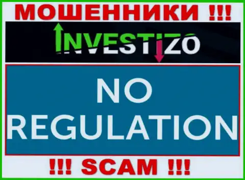 У организации Investizo Com не имеется регулятора - мошенники безнаказанно сливают клиентов
