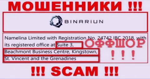 Связываться с Binariun крайне рискованно - их офшорный юридический адрес - Сьют 3, Бичмонт Бизнес Центр, Кингстоун, Сент-Винсент и Гренадины (информация позаимствована сайта)