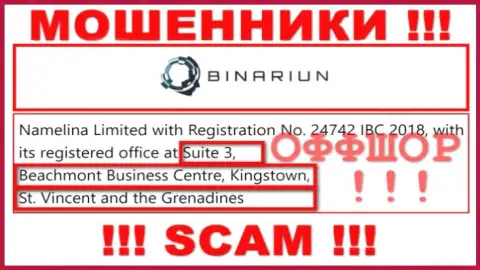 Связываться с Binariun крайне рискованно - их офшорный юридический адрес - Сьют 3, Бичмонт Бизнес Центр, Кингстоун, Сент-Винсент и Гренадины (информация позаимствована сайта)
