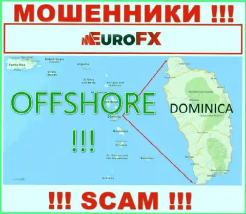 Dominica - оффшорное место регистрации махинаторов Euro FX Trade, предложенное на их онлайн-сервисе