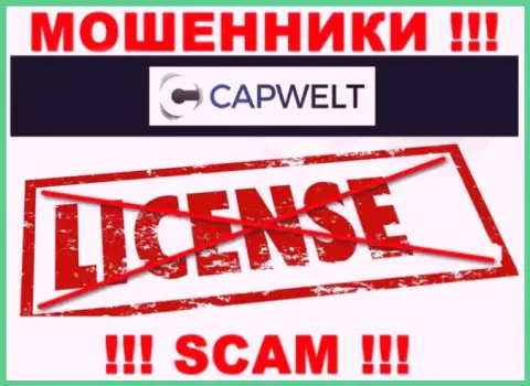 Сотрудничество с интернет-мошенниками КапВелт не приносит дохода, у указанных разводил даже нет лицензии