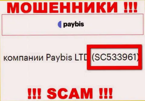 Организация PayBis зарегистрирована под номером: SC533961