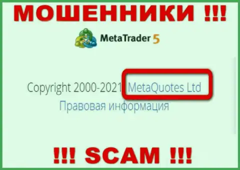 MetaQuotes Ltd - это компания, которая владеет internet-кидалами MetaTrader 5