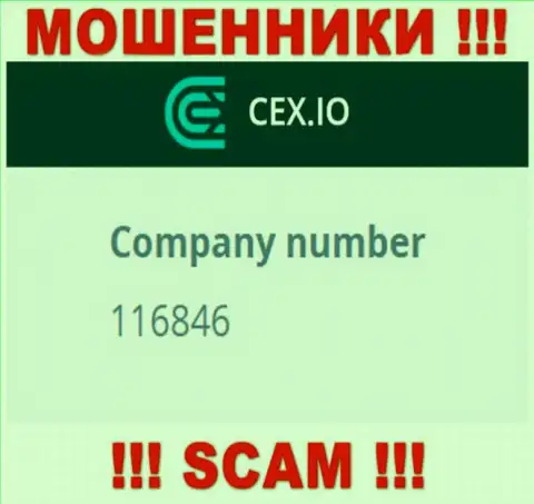 Регистрационный номер организации CEX: 116846