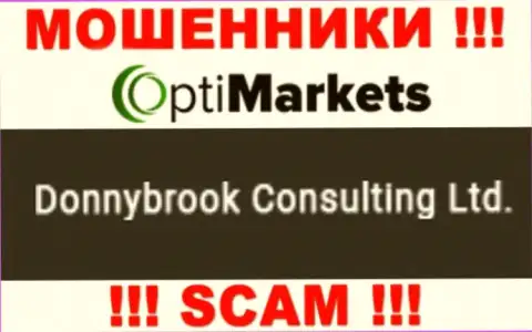 Мошенники OptiMarket написали, что именно Donnybrook Consulting Ltd владеет их разводняком