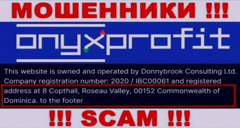 8 Copthall, Roseau Valley, 00152 Commonwealth of Dominica - это офшорный адрес ОниксПрофит, оттуда РАЗВОДИЛЫ лишают денег клиентов
