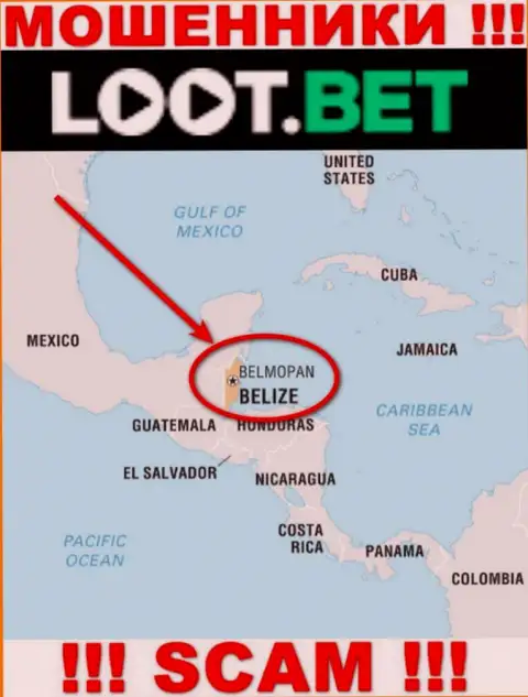 Рекомендуем избегать взаимодействия с махинаторами Лоот Бет, Belize - их место регистрации