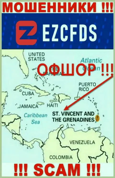 St. Vincent and the Grenadines - офшорное место регистрации шулеров G.W Global solutions LTD, представленное у них на сайте