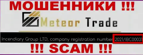 Регистрационный номер MeteorTrade Pro - 2021/IBC00031 от потери денежных вкладов не спасет
