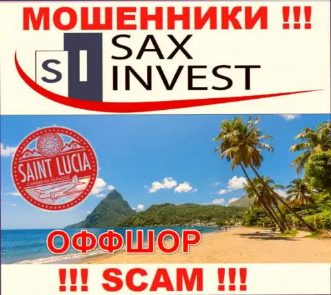 Так как SaxInvest Net пустили свои корни на территории Сент-Люсия, украденные деньги от них не забрать