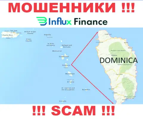 Компания ИнФлуксФинанс - это интернет-мошенники, отсиживаются на территории Доминика, а это оффшор