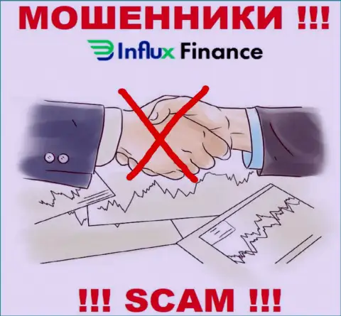 На web-сайте махинаторов InFluxFinance Pro нет ни единого слова о регуляторе компании