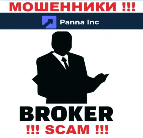 Брокер - именно в указанном направлении предоставляют свои услуги разводилы Panna Inc