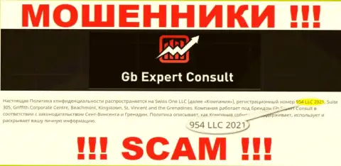 GB Expert Consult - номер регистрации обманщиков - 954 LLC 2021