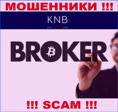 Брокер - конкретно в указанном направлении предоставляют услуги мошенники KNB Group