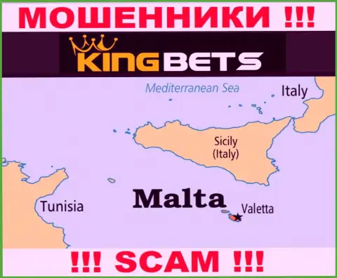 King Bets - это интернет-аферисты, имеют офшорную регистрацию на территории Malta
