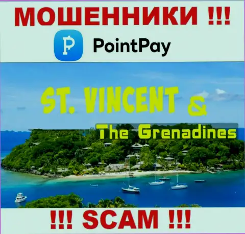 PointPay Io указали на своем web-портале свое место регистрации - на территории Кингстаун, Сент-Винсент и Гренадины