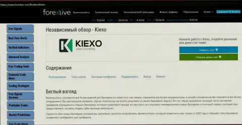 Сжатая статья об условиях совершения сделок ФОРЕКС организации Kiexo Com на веб-ресурсе ФорексЛайф Ком