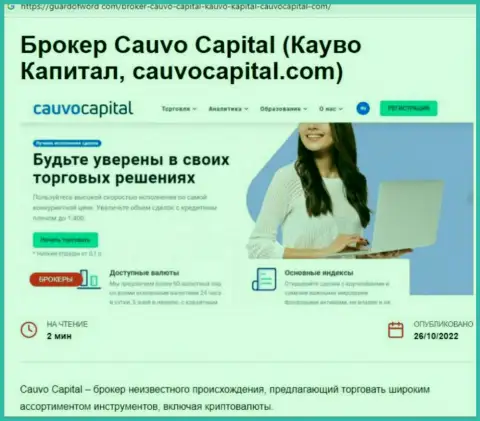 Cauvo Capital - это МОШЕННИКИ и РАЗВОДИЛЫ !!! Обманывают и крадут деньги (обзор мошеннических деяний)