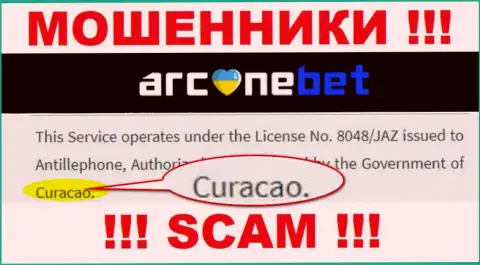 У себя на информационном сервисе Аркане Бет написали, что зарегистрированы они на территории - Curacao