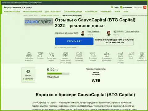 Обзор компании Cauvo Capital в статье на web ресурсе TradersUnion Com
