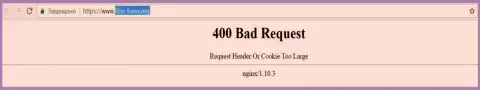 Официальный интернет-портал брокерской компании Фибо-Форекс некоторое количество дней недоступен и показывает - 400 Bad Request (ошибка)